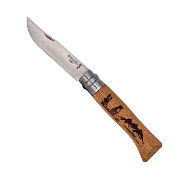 Couteau Opinel n° 8 ANIMALIA gravure MARMOTTE