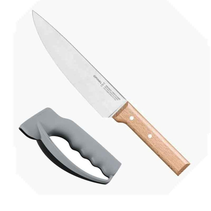 Pack couteau Chef Opinel n°118 + aiguiseur Victorinox