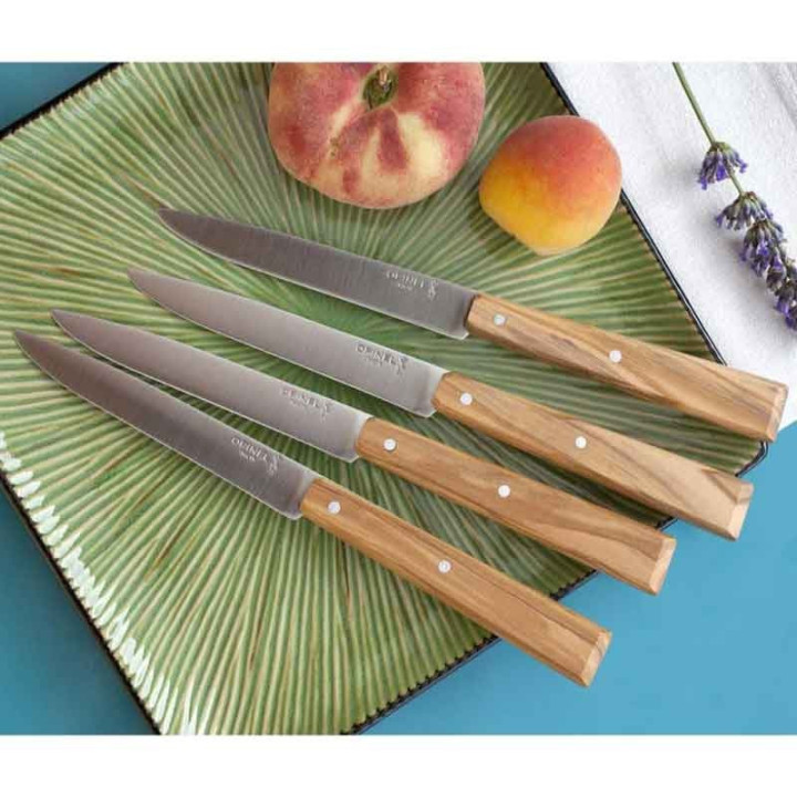 Coffret 4 couteaux table Opinel bois d'olivier | Bon Appétit Sud