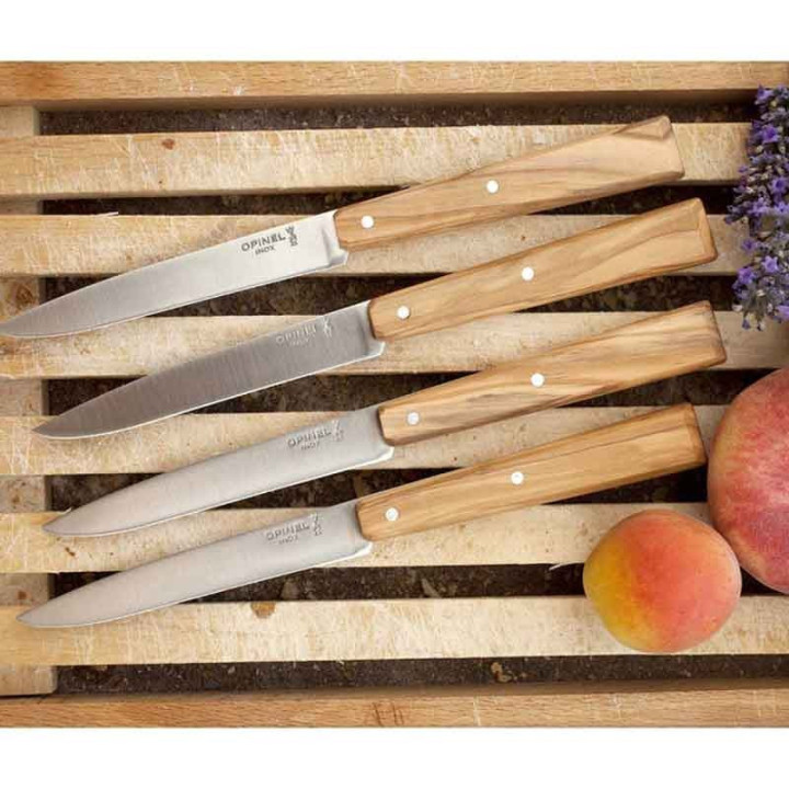 Coffret 4 couteaux table Opinel bois d'olivier | Bon Appétit Sud