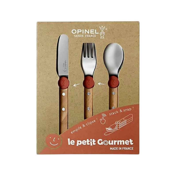 Couverts Opinel Enfants - Le Petit Gourmet - Coffret Corail