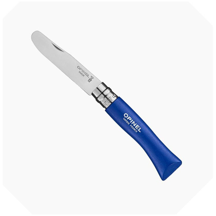 Couteaux Opinel à bout rond couleur bleu