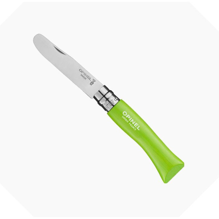 Couteaux Opinel à bout rond couleur vert pomme