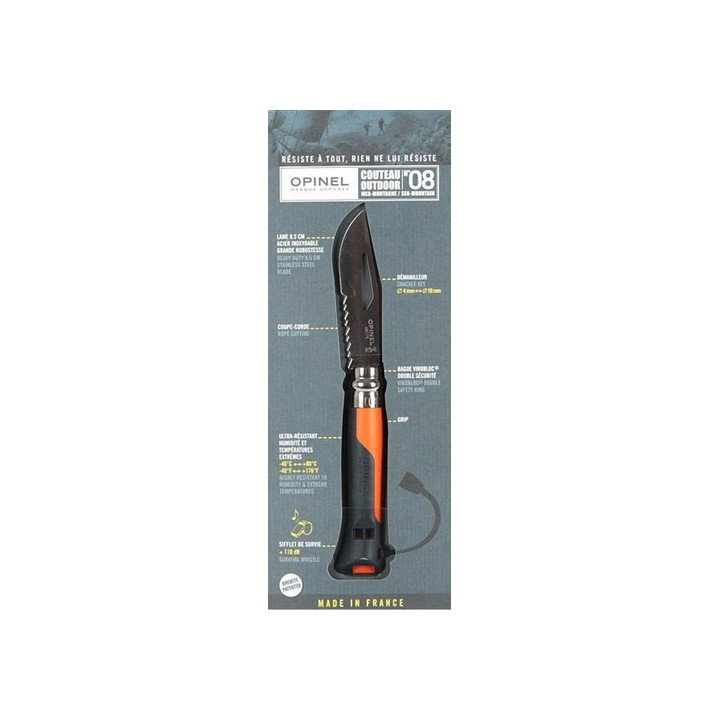 Couteau Opinel outdoor Orange n° 8 lame inox