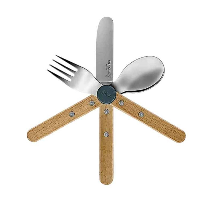 Couverts Opinel Enfants - Le Petit Gourmet - Coffret Bleu Pluie