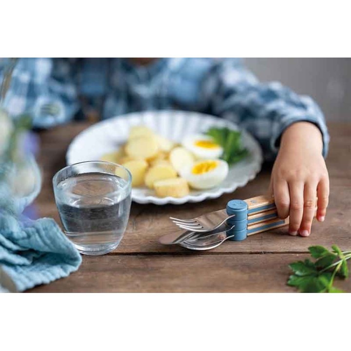 Couverts Opinel Enfants - Le Petit Gourmet - Coffret Bleu Pluie